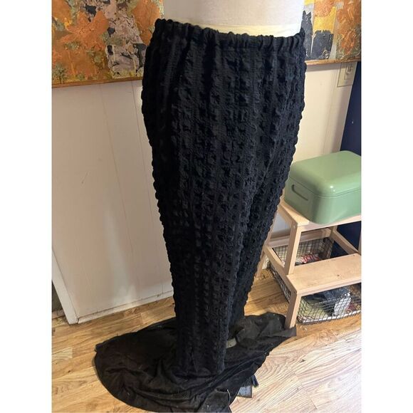 Courtney Washington Vintage Black Pucker Pants Super! Sz M/L - Picture 2 of 6